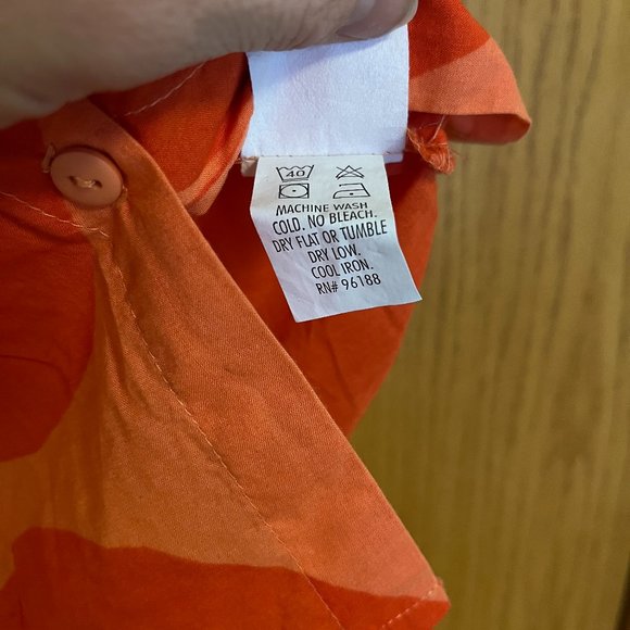 Button pOlkA dOt Kivet/Stones by Maija Isola collar tank blouse ORANGE VTG USA - Picture 5 of 10